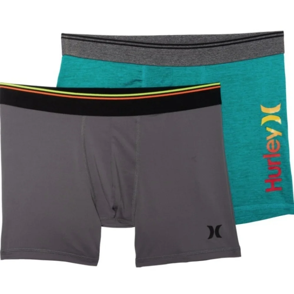 Hurley Boxer Briefs Mens S (28-30) Wayfarer Graphic Boxer Brief - 2-Pack New